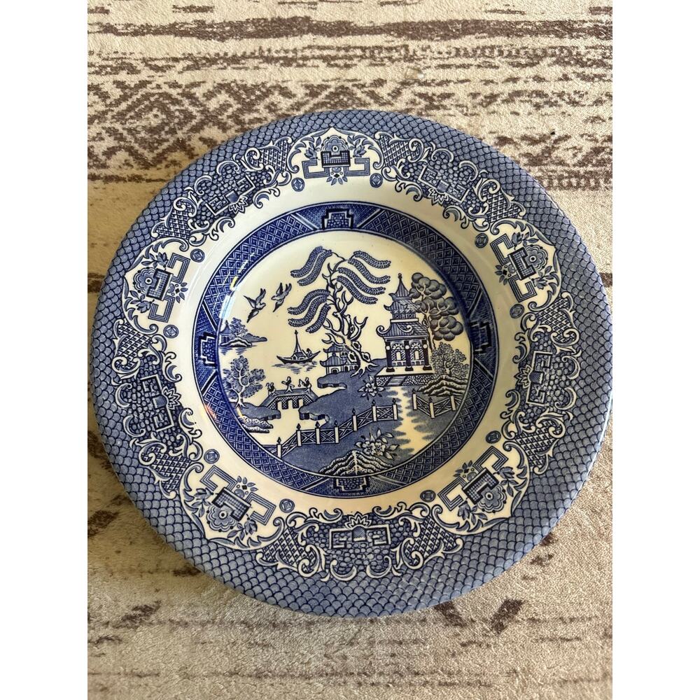 English Ironstone China EIT Blue Willow Cereal Soup Bowl England Made